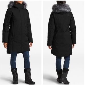 North Face Defdown Parka Gtx Jacket S Goretex Black Fur Arctic